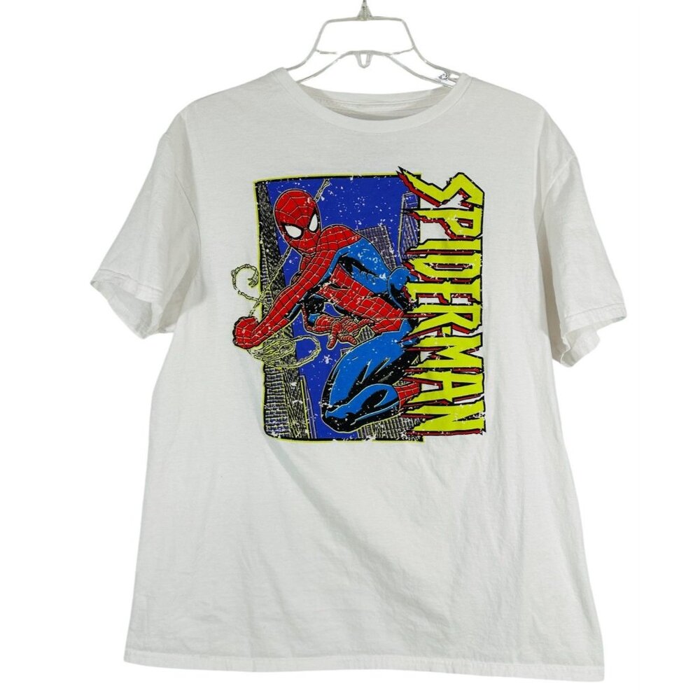 Marvel Spider-Man T-shirt Mens Size Large Superhero Comic Cartoon Mad Engine